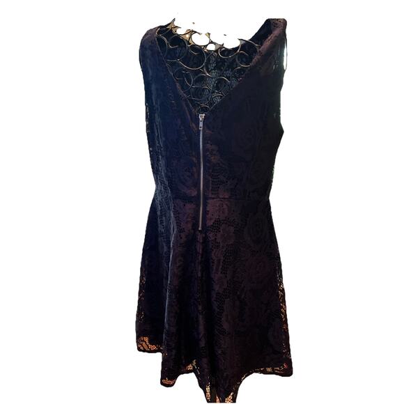 SPEECHLESS Women's Navy Blue Lace Fit & Flare Skater Dress Easter Preppy Size L - Picture 4 of 8